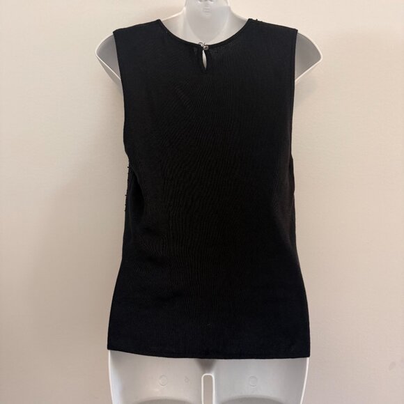Vintage Valerie Stevens Sequin Knit Tank | Black Silk Blend | Size S - Picture 5 of 8
